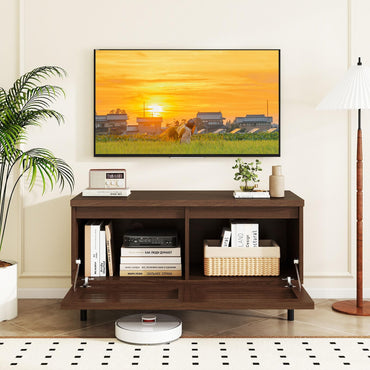 Goflame Mid Century Modern TV Stand for 40 Inch TV with 2 Hidden Compartments