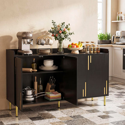 Goflame 55" Modern Buffet Cabinet with 4 Doors