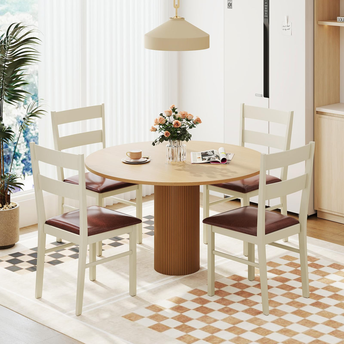 Goflame PU Leather Upholstered Kitchen Chair