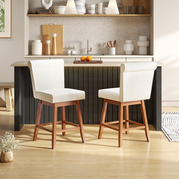 Goflame Modern Upholstered Bar Stools Set