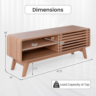 Goflame TV Stand for TVs up to 55" with Sliding Door and Adjustable Shelves for Living Room