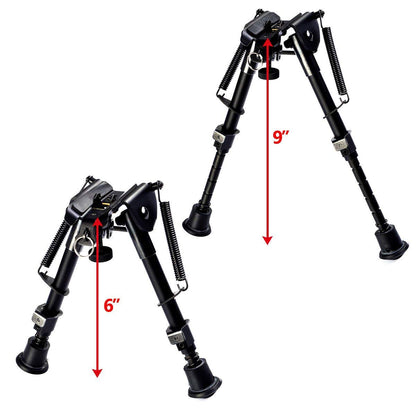 GOFLAME Hunting Rifle Bipod Adjustable Height from 6-9 Inch Spring Return Sniper Sling Swivel Mount for Hunting Shooting