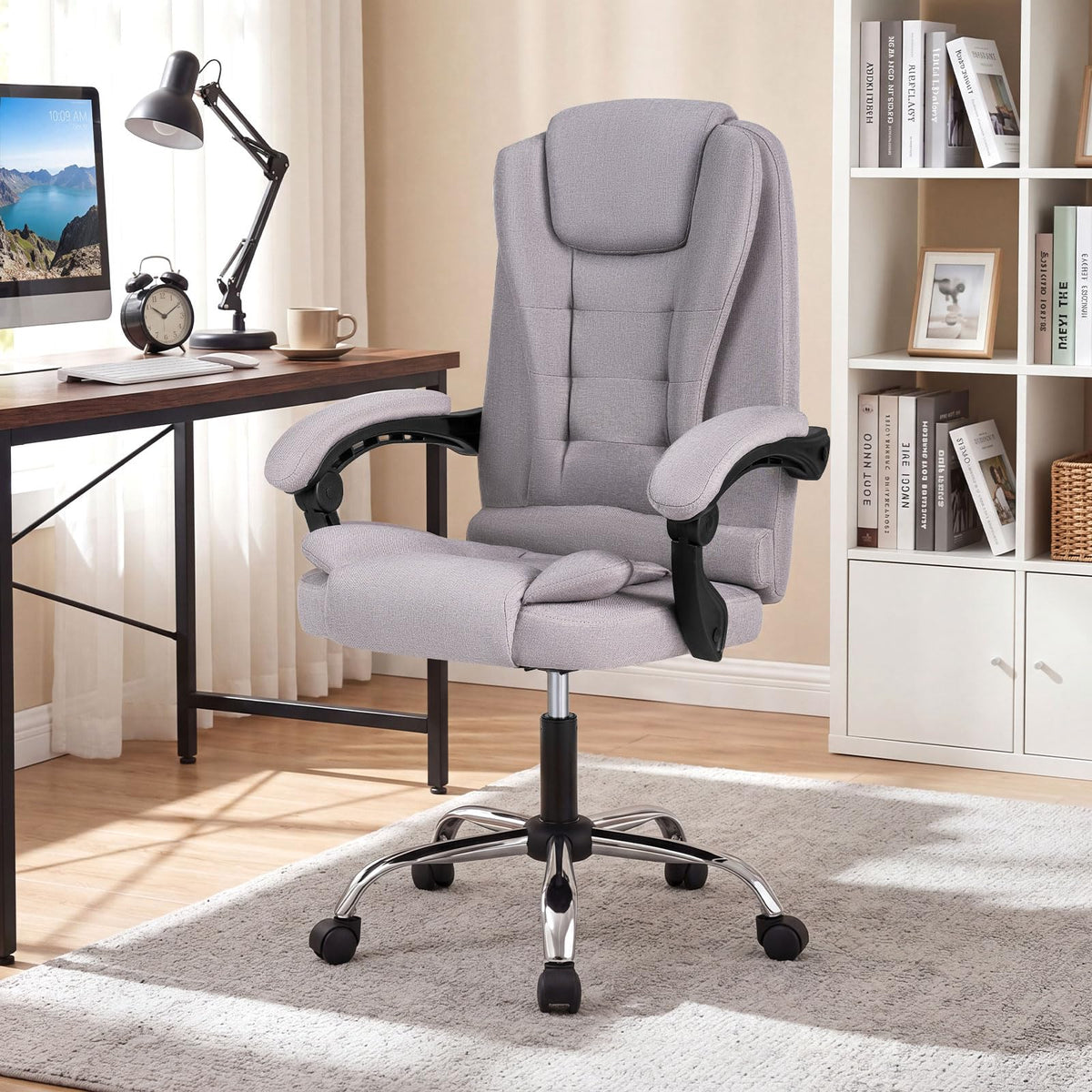 Goflame Office Executive Chair | Ergonomic Big High Back Computer Chair with Linkage Armrests
