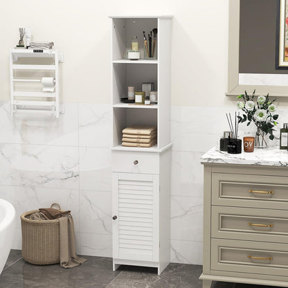 Goflame Narrow Floor Storage Cabinet with Adjustable Shelves