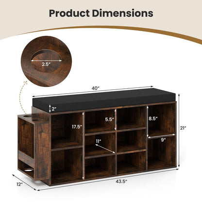 Goflame Shoe Storage Bench with Umbrella Stand