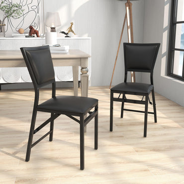 Metal Folding Chair Dining Chairs Home Restaurant Furniture - Goflame