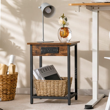 Goflame Nightstand Set of 2 with Charging Station