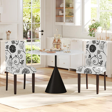 Goflame Upholstered Dining Chairs Set of 2/4 Button Tufted Fabric Upholstered Parson Chairs