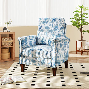 Goflame Upholstered Accent Chair with Floral Pattern