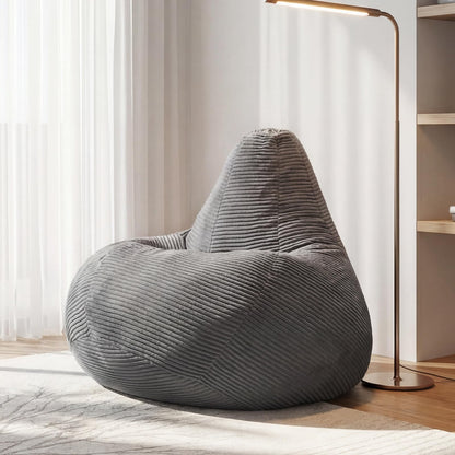 Goflame Bean Bag Chair for Adults | Accent Lazy Sofa with Skin-Friendly Corduroy Cover & Soft Sponge Filling