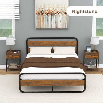 GOFLAME Nightstand with Charging Station