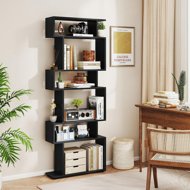 Goflame S Shaped Bookcase with 2 Anti Tipping Kits