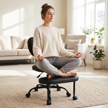 Goflame Ergonomic Criss Cross Meditation Office Chair with Wheels