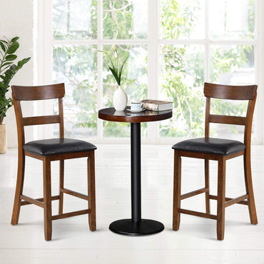 Goflame 25.5-Inch Counter Height Chair with Backrest, Foam-Padded Cushion, Rubber Wood Legs