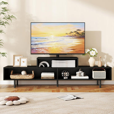 Goflame 3 Cubby TV Stand for 55/65/70 Inch TV | 63" Modern Entertainment Center