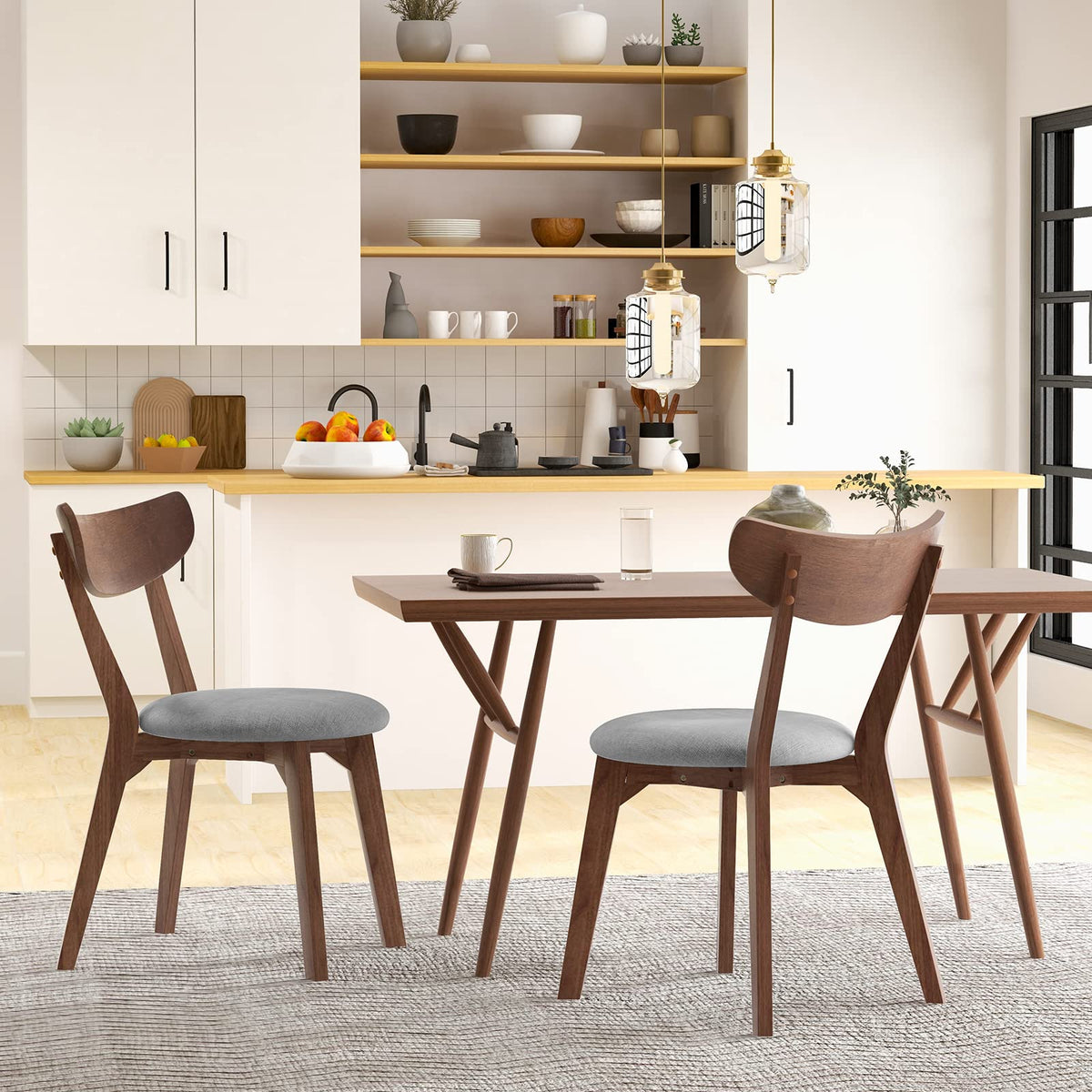 Goflame Upholstered Dining Chairs Set of 2/4 for Living Room Restaurant