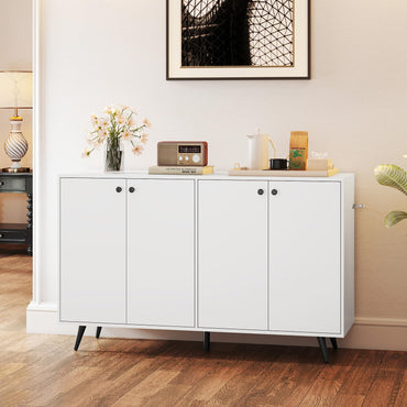 Goflame Buffet Sideboard 4-Door Storage Cabinet with 5-Position Adjustable Shelves