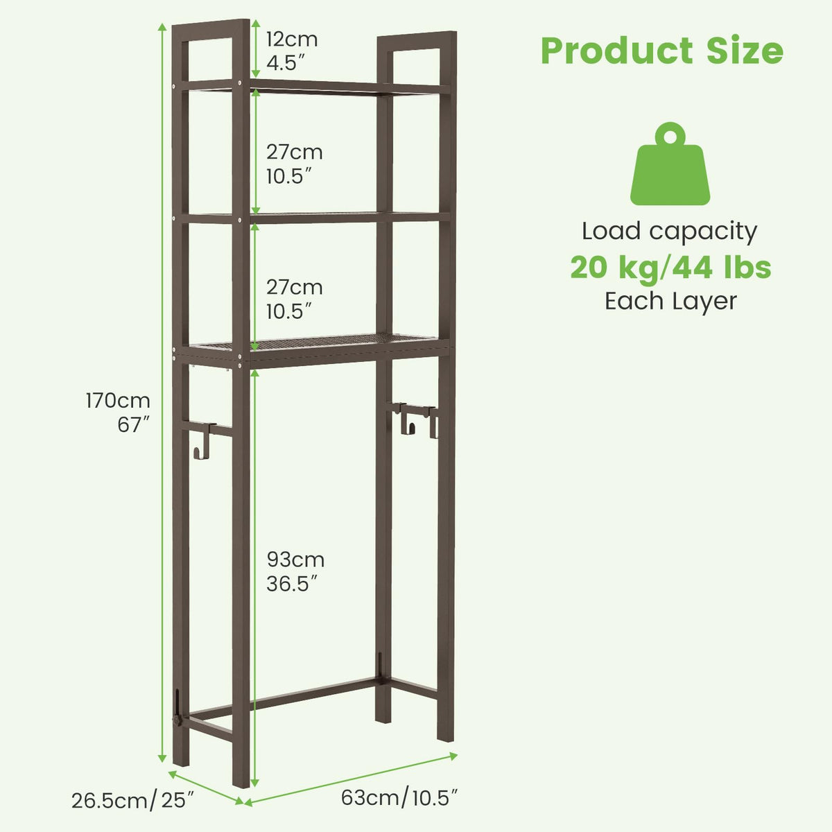 Goflame Over The Toilet Storage Shelf