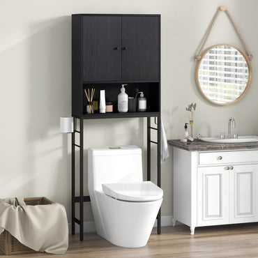 Goflame Over The Toilet Storage Cabinet - Toilet Shelf Rack with Anti-Tip Device