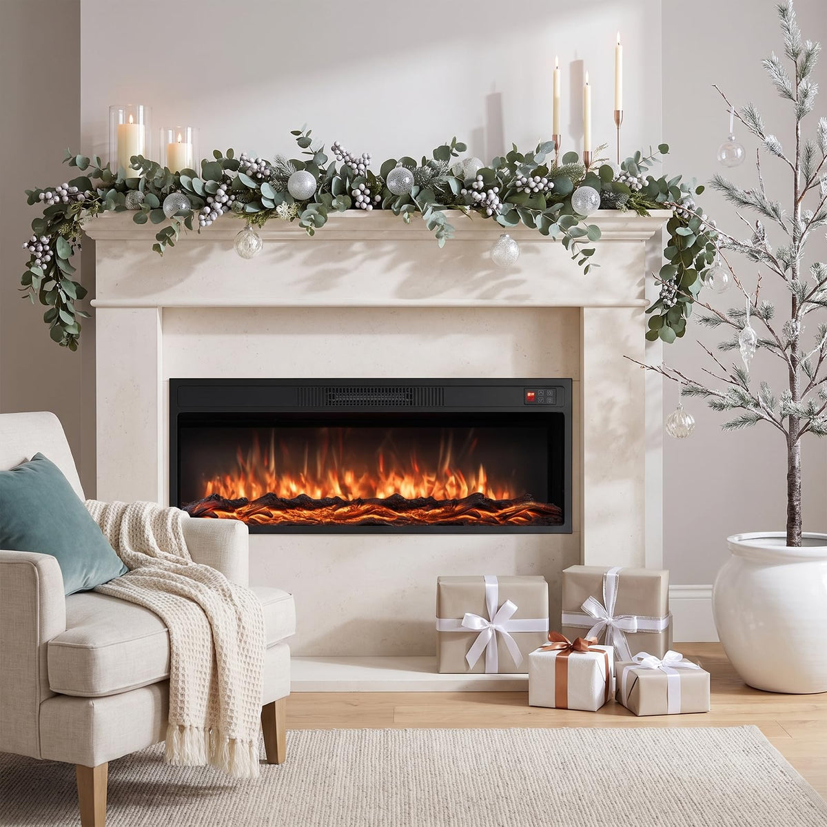 GOFLAME 36"/40" Recessed Electric Fireplace Insert