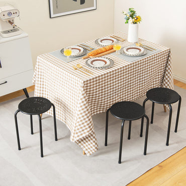 Goflame Round Metal Stool Set of 6-17.5" Height Stackable Stool with Anti-Slip Foot Pads