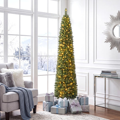 GOFLAME 6/7/9FT Pre-Lit Pencil Christmas Tree