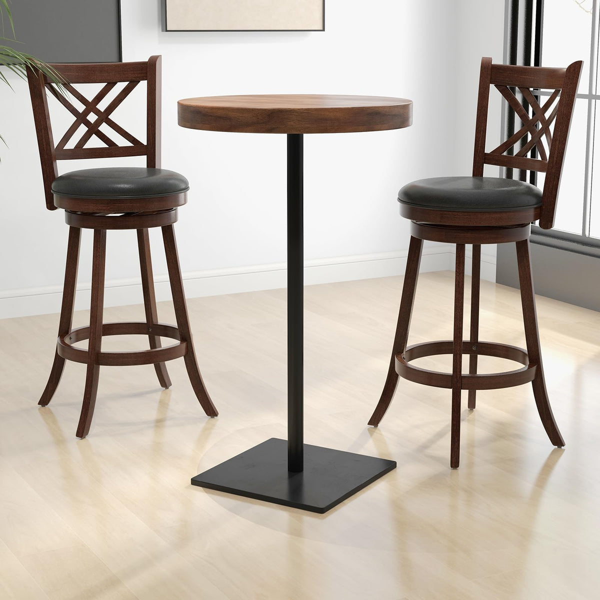 360° Swivel Barstools Set of 2 - Goflame