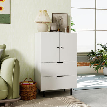 Goflame 2-Door Narrow Storage Sideboard Buffet Cabinet with Drawers