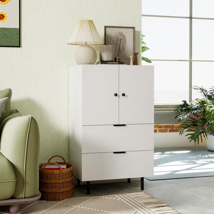 Goflame 2-Door Narrow Storage Sideboard Buffet Cabinet with Drawers