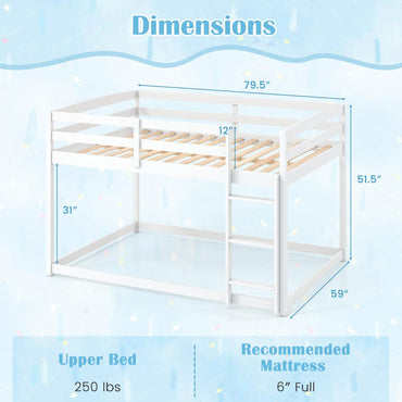 Goflame Full Over Full Bunk Bed with Full-Length Guardrails
