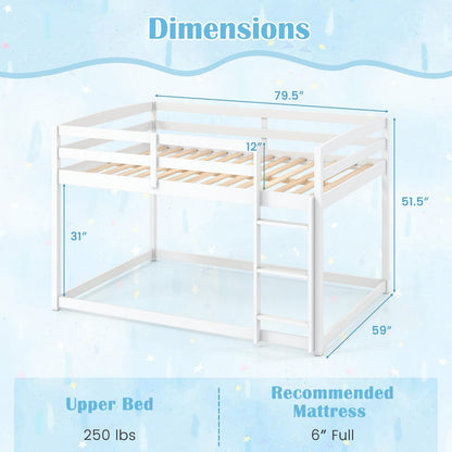 Goflame Full Over Full Bunk Bed with Full-Length Guardrails