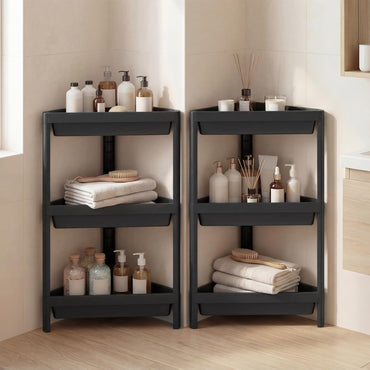 Goflame 3-Tier Corner Shower Caddy 2-Pack with Detachable Design