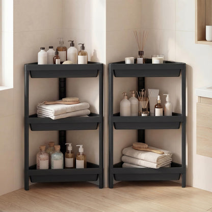 Goflame 3-Tier Corner Shower Caddy 2-Pack with Detachable Design