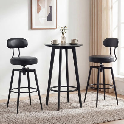 Goflame Swivel Barstools Set of 2/4 Faux Leather 31 Inch Bar Height Stools w/Upholstered Seat & Back