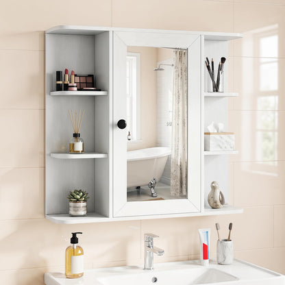 Goflame Wall Mounted Bathroom Medicine Cabinet with Mirror & Shelves