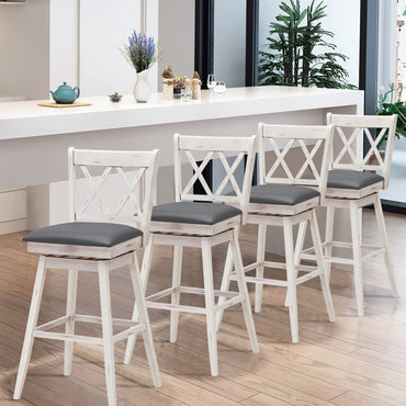 Goflame Bar Stool with Foot Rest Upholstered Cushion & Ergonomic Backrest