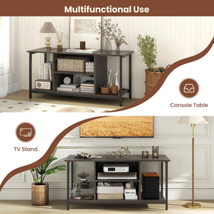 Goflame TV Stand for TV Up to 50” TVs, Entertainment Center with Charging Station, USB & Type C Ports