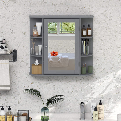 Goflame Mirrored Bathroom Medicine Cabinet - Wall Mounted Bathroom Hanging Cabinet with Single Door