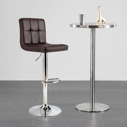 Goflame Bar Stool, Modern Swivel Adjustable Armless Barstools, Square Counter Height PU Leather Bar Stools
