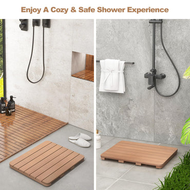 Goflame Waterproof Bath Mat, Shower Mat for Bathroom Inside, Outdoor HIPS Floor Mat with Non Foot Pads
