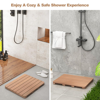 Goflame Waterproof Bath Mat, Shower Mat for Bathroom Inside, Outdoor HIPS Floor Mat with Non Foot Pads