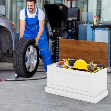 Goflame Storage Bench, 35.5” Storage Trunk with Safety Metal Hinge