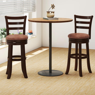 Goflame 30" Counter Height Swivel Barstools Set of 2/4 with Faux Leather Seat and Wrap-around Footrest