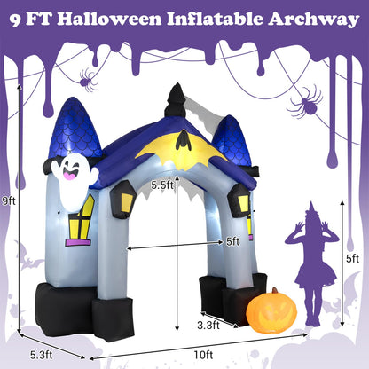 9FT/270 CM Halloween Inflatable Archway with LED Lights