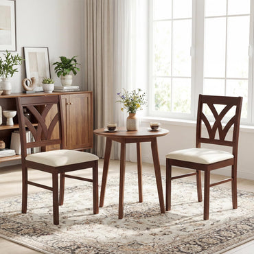 Goflame Wooden Dining Chairs Set of 2/4 Farmhouse Upholstered Kitchen Chairs