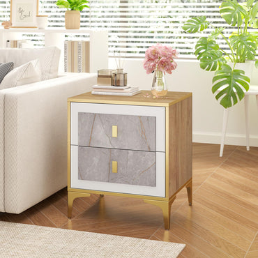 Goflame Modern Nightstand with 2 Drawers