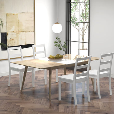 Wood Dining Chairs, White - Goflame