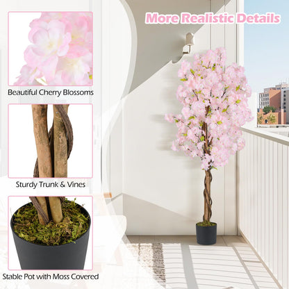 GOFLAME 5FT Artificial Cherry Blossom Tree