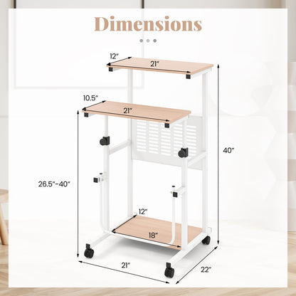 Goflame Small Standing Desk for School Lecture Home Office