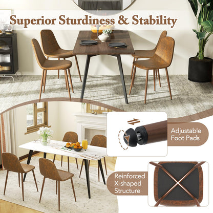Goflame Upholstered Dining Chairs Set of 4 PU Leather Kitchen Side Chairs w/Padded Seats